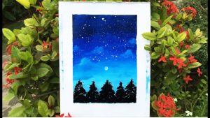 Cómo hacer un anochecer con témpera