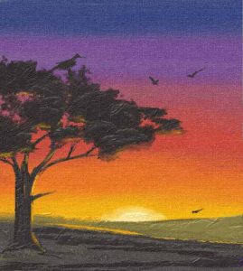 Qué colores se utiliza para pintar un atardecer