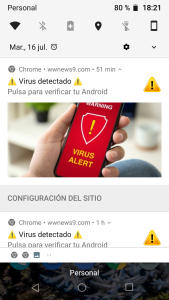 Qué pasa si Chrome me dice que tengo virus